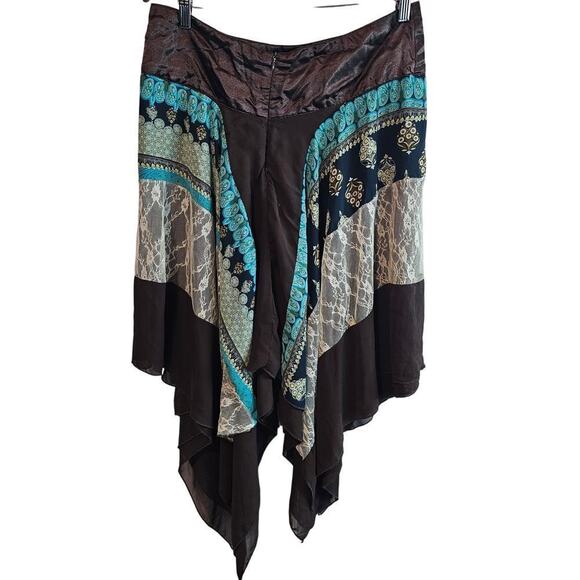 Vintage Y2K Wetseal Skirt Womens Large Brown Boho Festival Asymmetrical Fairy - Picture 3 of 11
